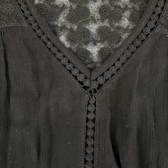 John Paul Richard Black Sheer Top Witchy Goth Whimsygoth Dark Boho Medium - Picture 6 of 8